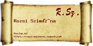 Rozsi Szimóna névjegykártya